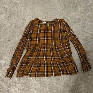 Maurices Plaid Long Sleeve Blouse